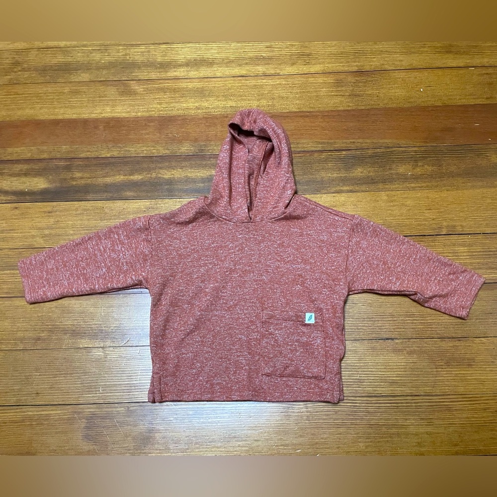 Kids Cozy Brown Hooded Pullover Sweatshirt Size 18 Months